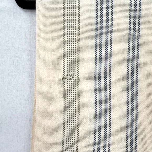 ESCUDO 100% Pima Cotton Handmade in Peru Scarf Cream Blue Stripe Fringe - Picture 10 of 14